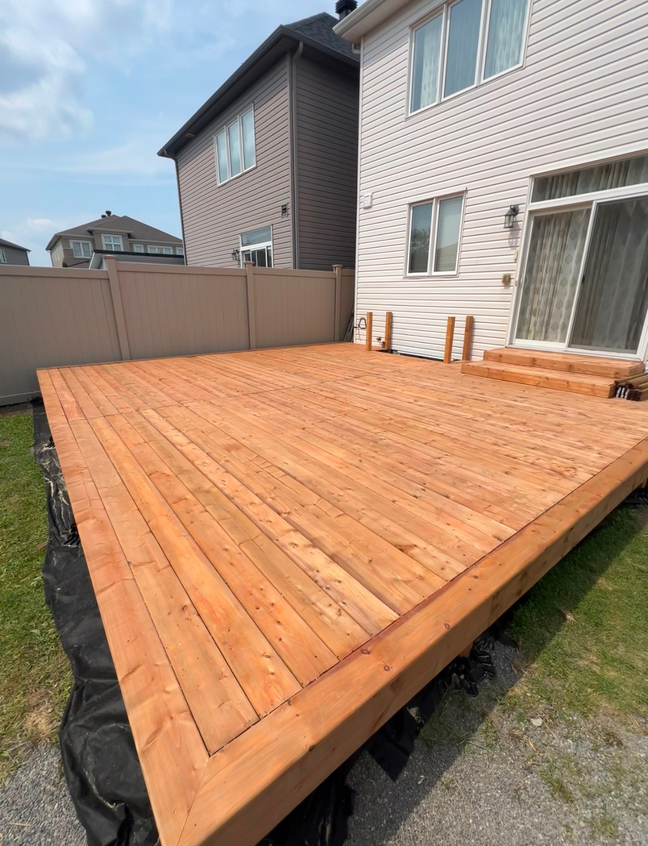 Deck installation - framing stage